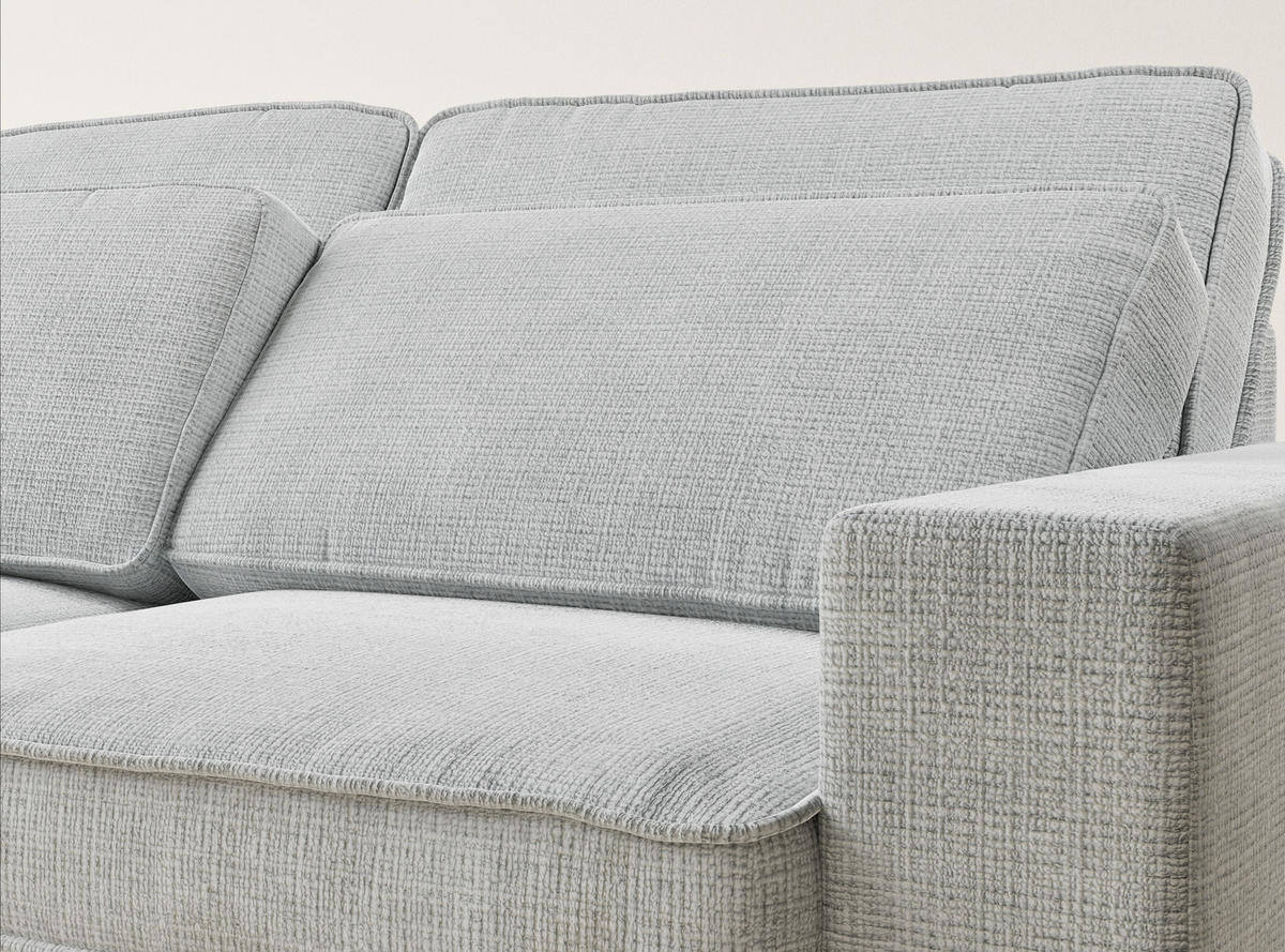 ECKSOFA Kirou Grau Chenille-Stoff - Links Seite - Schwarz/Grau, Holz/Holzwerkstoff (225/311cm) - Maison de Reve