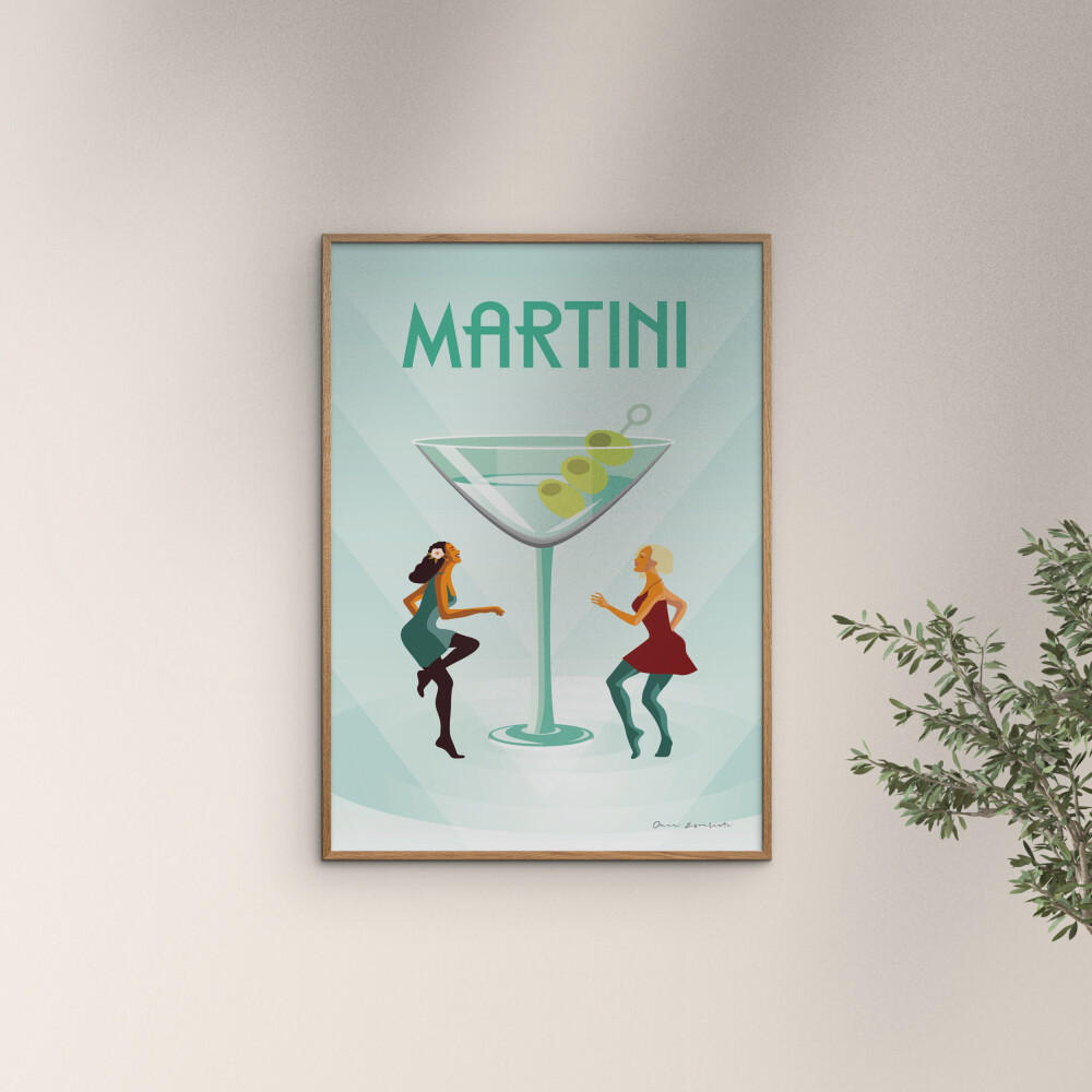 POSTER mit Rahmen Wild Apple - Martini - Eichefarben/Grün, Holz/Papier (70/100cm) - Poster&Frame