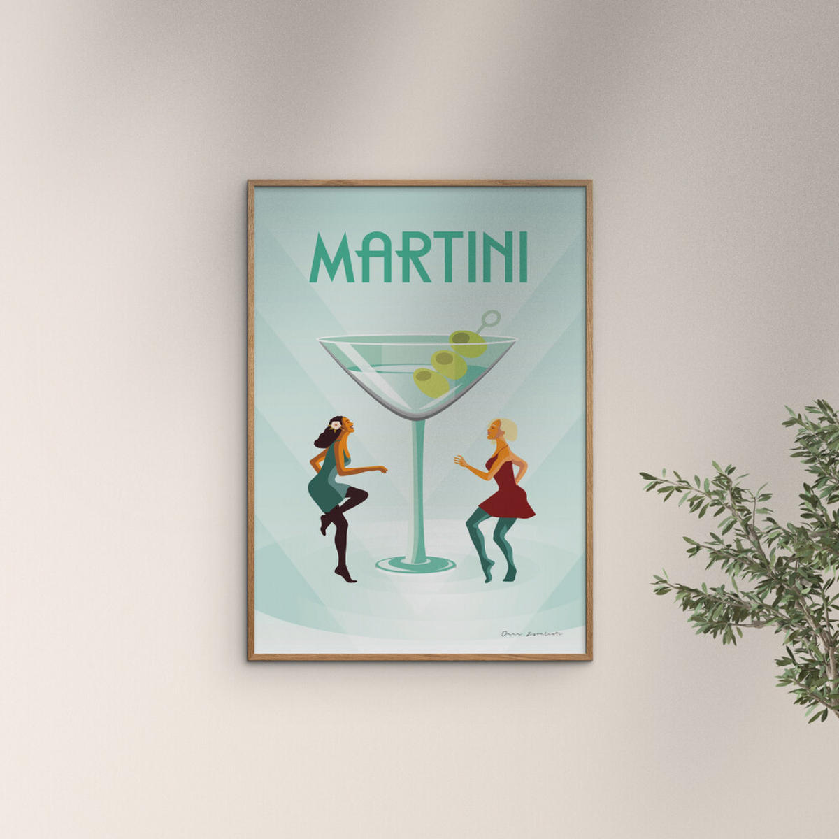 POSTER mit Rahmen Wild Apple - Martini - Eichefarben/Grün, Holz/Papier (70/100cm) - Poster&Frame