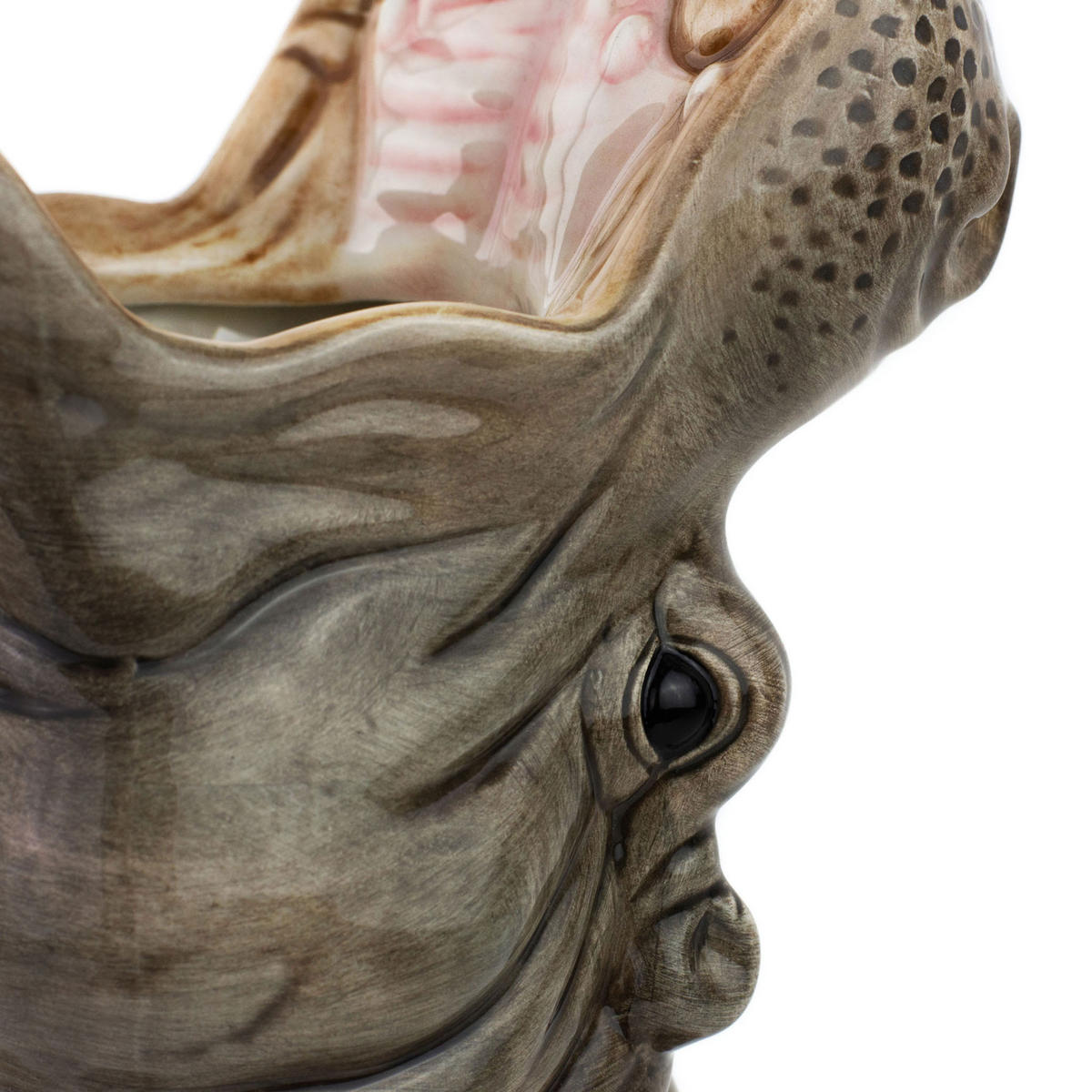 BLUMENVASE Hungry Hippo, Dolomit, Grau, 29 cm - Grau, Keramik (29cm) - Donkey Products
