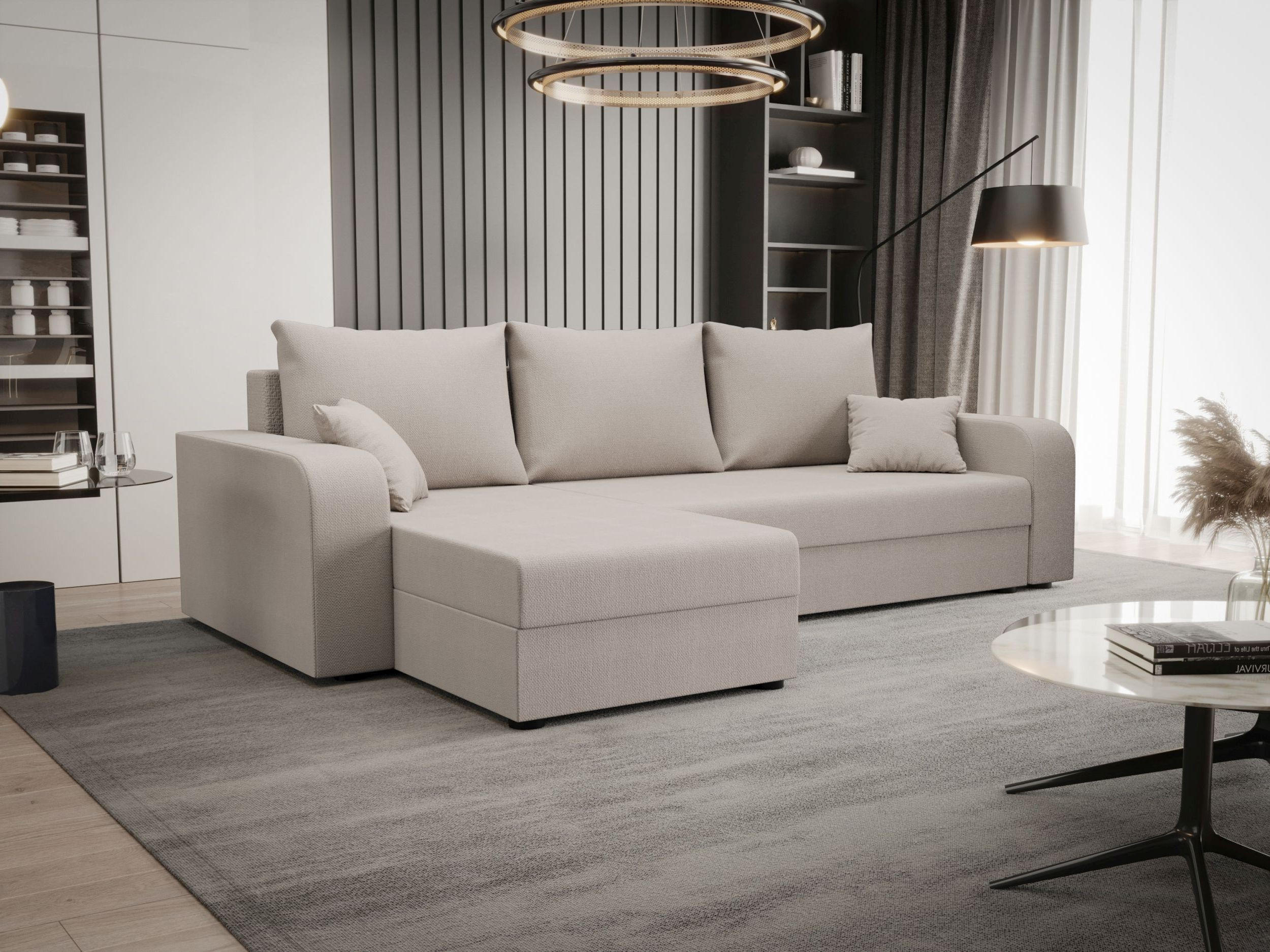 ECKSOFA HEWLET L BIS Cosmic 10 Links mit Schlaffunktion - Beige, Textil (240/140cm) - Bedante