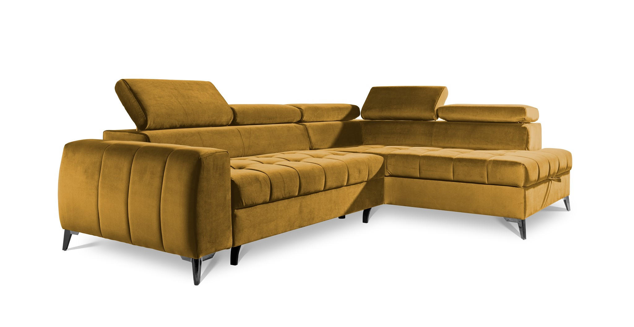 ECKSOFA Schlafsofa Agnesa In Salvador - Gelb, Holzwerkstoff/Textil (275/200cm) - Fun Möbel
