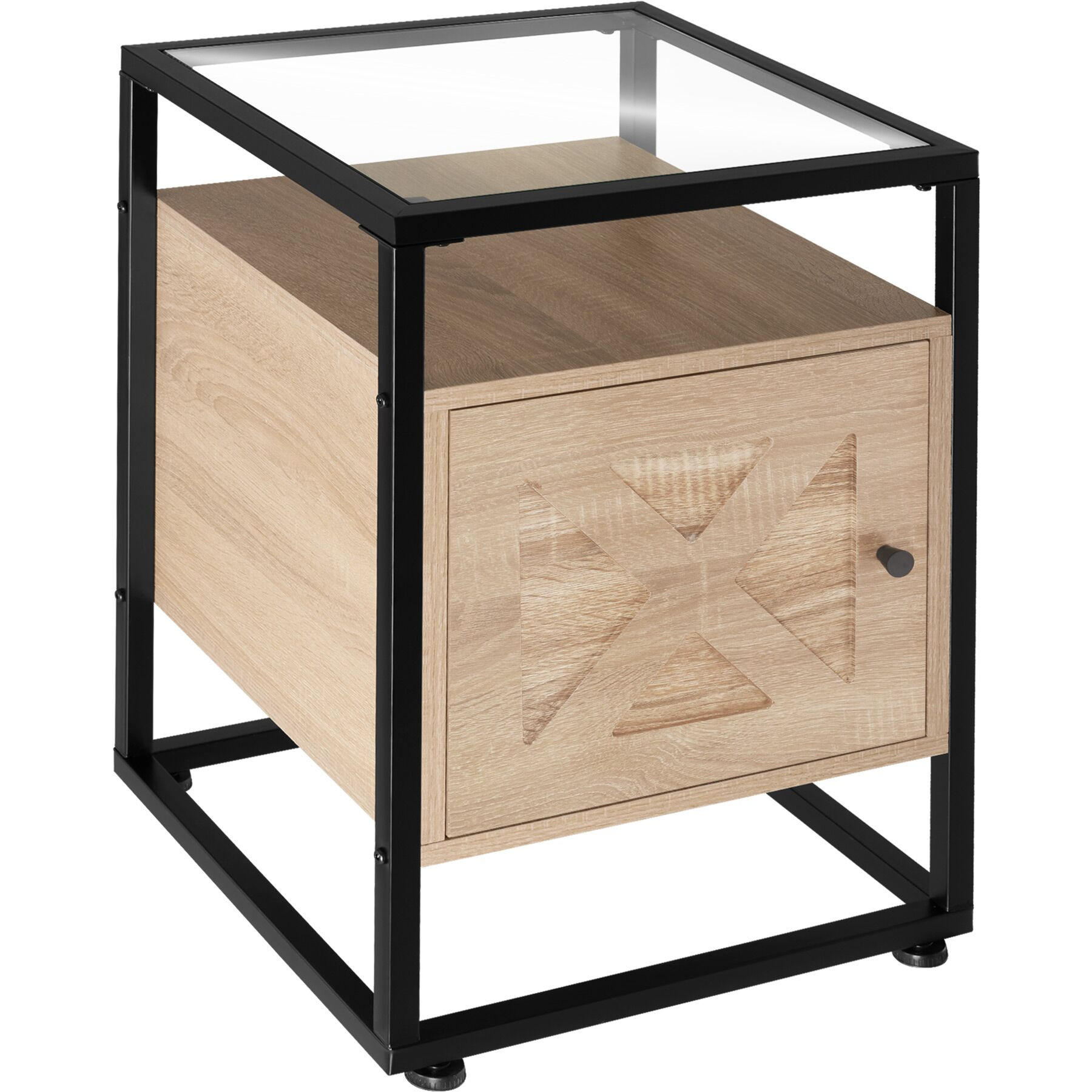 tectake Nachtschrank Natur 43x60.5x40 cm