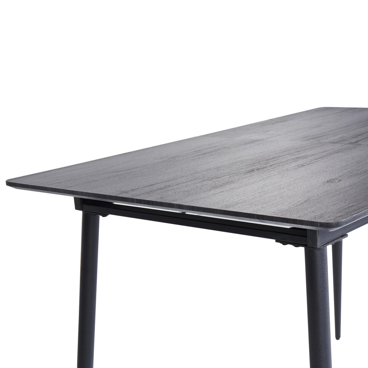 ESSTISCH grau/schwarz 120-160/80 cm ausziehbar Gelanda - Schwarz/Grau, Holzwerkstoff (120/80/78cm) - Beliani