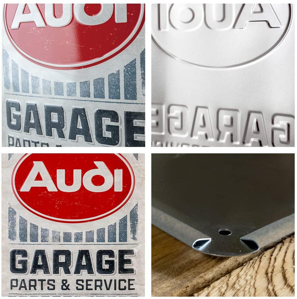 BLECHSCHILD 15/20 cm Audi Audi Garage - Multicolor, Metall (15/20/0.5cm) - Nostalgic-Art