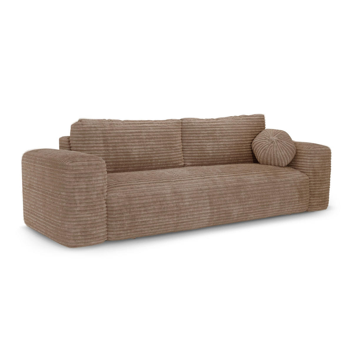 SCHLAFSOFA mit Stauraum LIOR XXL-Cord Taupe 260cm - Taupe, Textil (260/83/100cm) - Premium Interiors