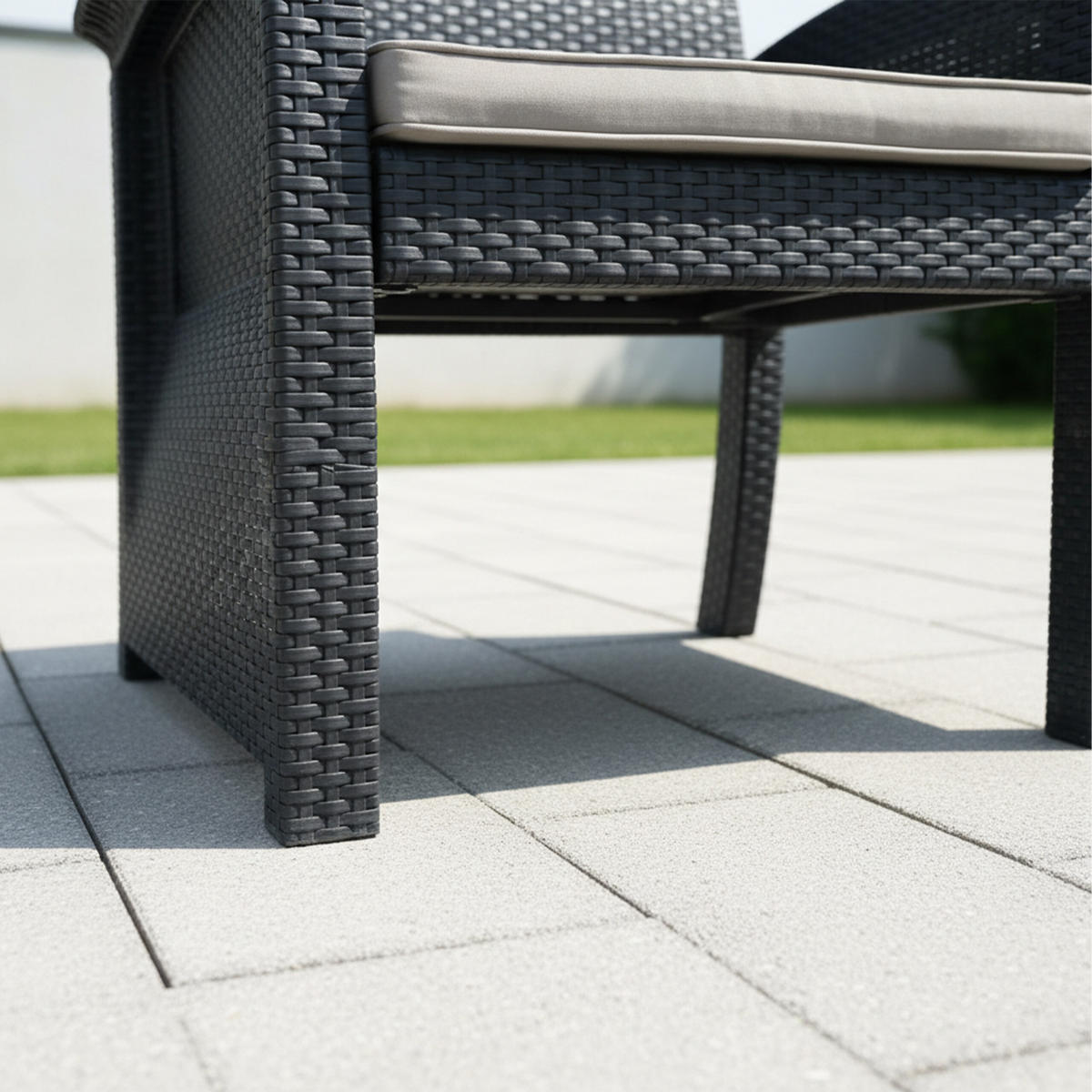 4-TLG.GARTENMÖBEL-SET - Schwarz, Kunststoff/Textil - Relaxdays