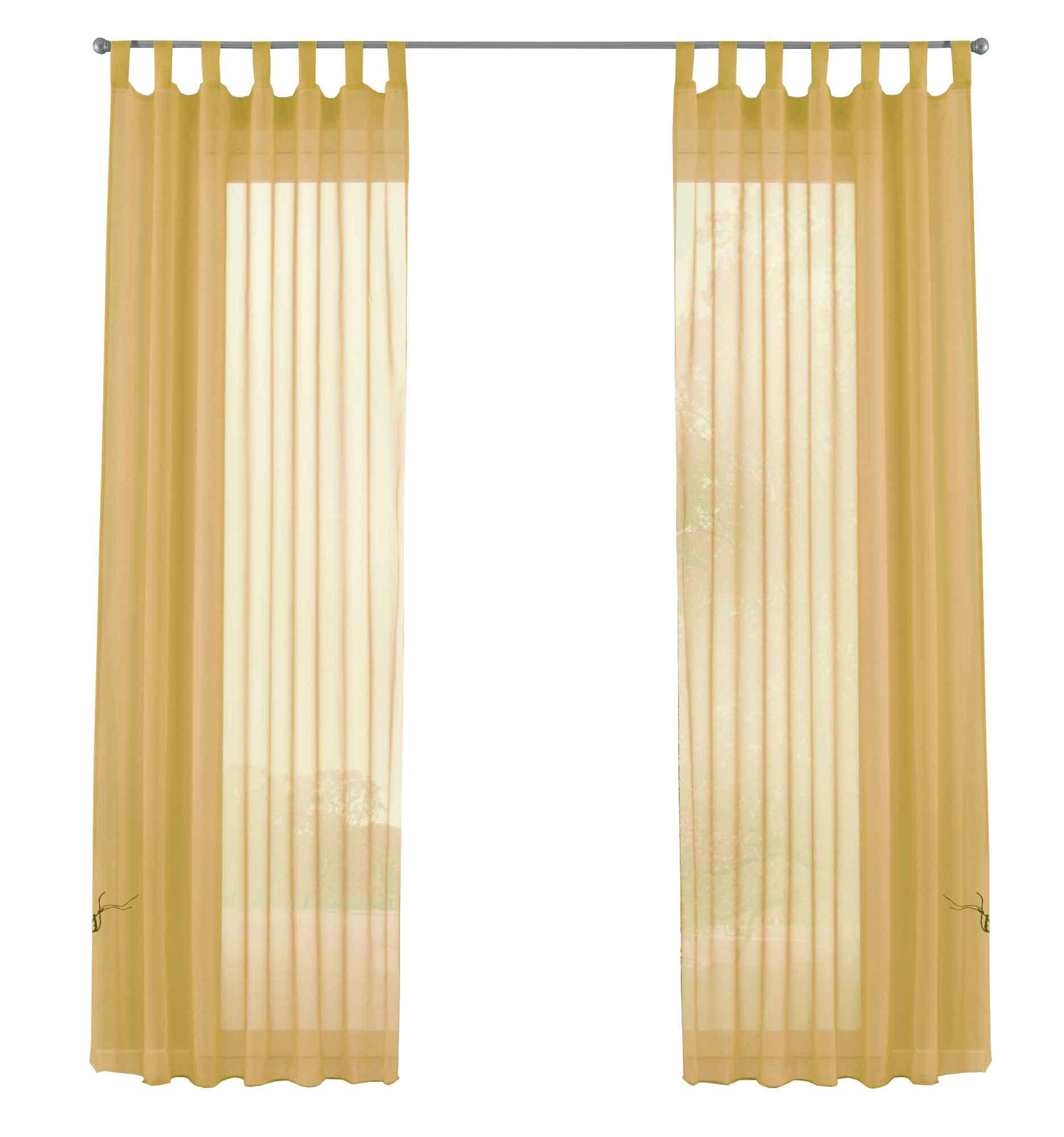 SCHLAUFENGARDINEN Voile 2er Set 245x140 cm Gelb - Gelb, Textil (140/245cm) - Gardinenbox.eu