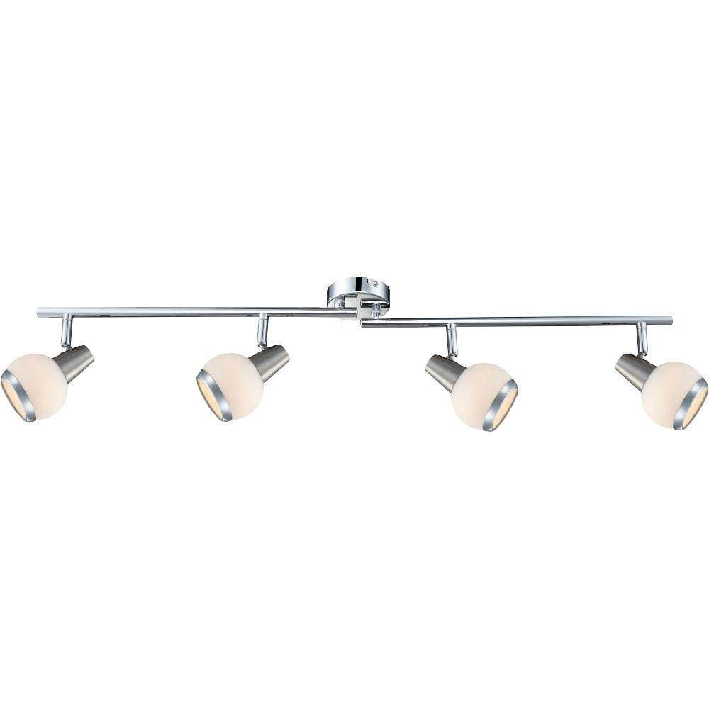 LED DECKENLEUCHTE KARDE Chrom Silber - Silberfarben, Glas (80/8/15cm) - Globo Lighting