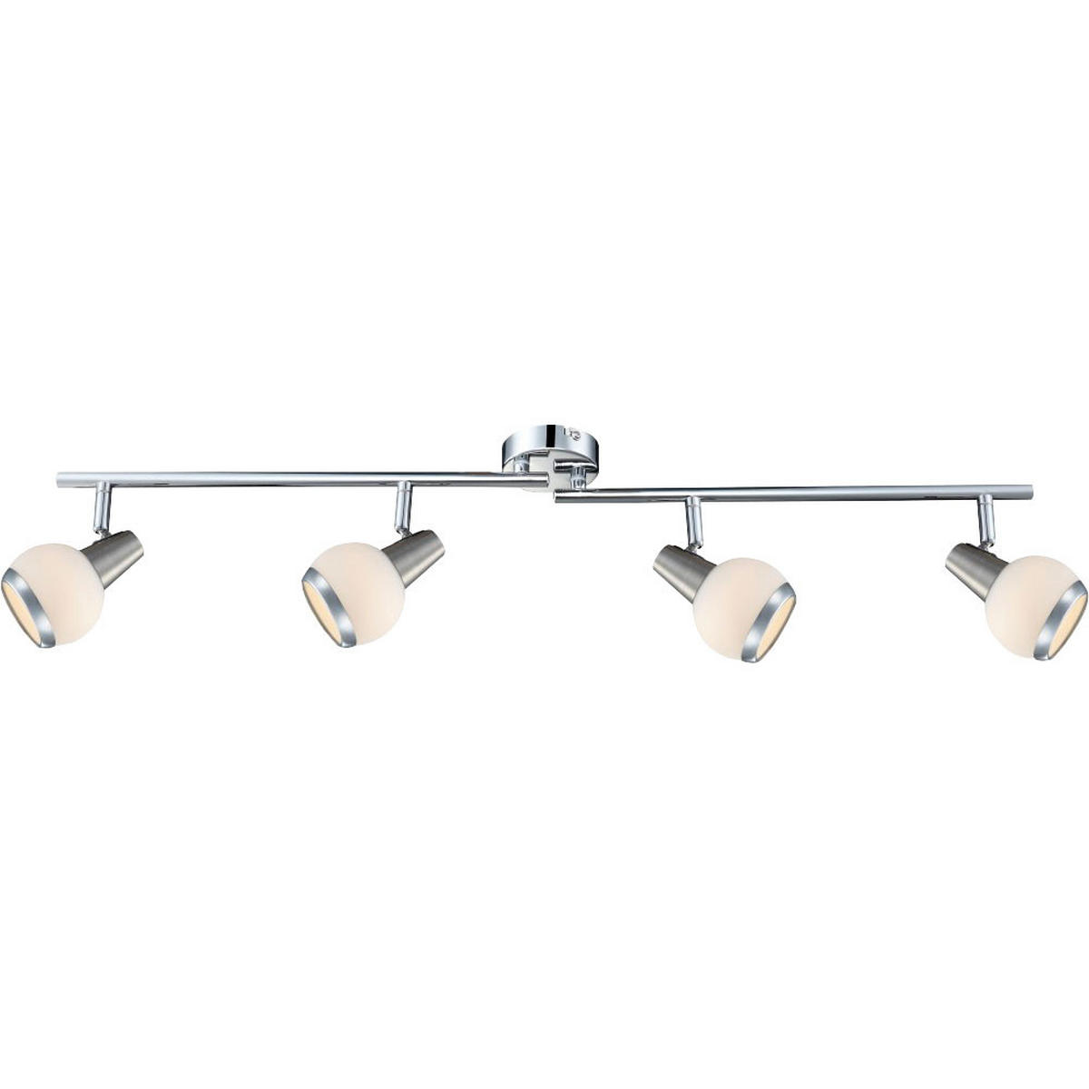 LED DECKENLEUCHTE KARDE Chrom Silber - Silberfarben, Glas (80/8/15cm) - Globo Lighting