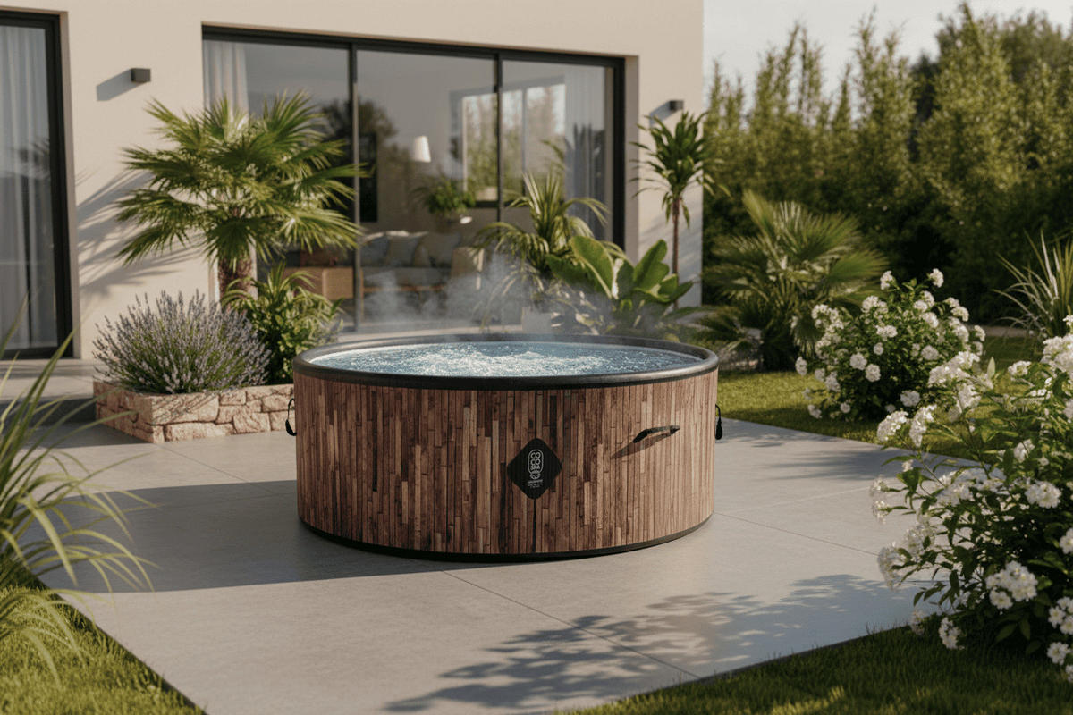 WHIRLPOOL Aufblasbar Bali 180 cm Durchmesser 1100 Liter Motor 2240 W Für bis zu 6 Personen - Braun, Kunststoff (180/70/70cm) - COCO SPA