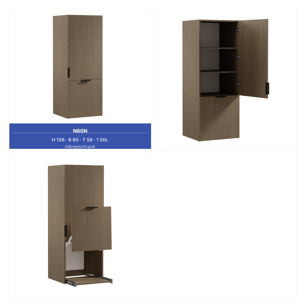 WINKELKÜCHE 340cm x 240cm - Sorento KS4-M340 - in Dunkle Eiche - Eichefarben/Schwarz, Holz (580/247/58cm)