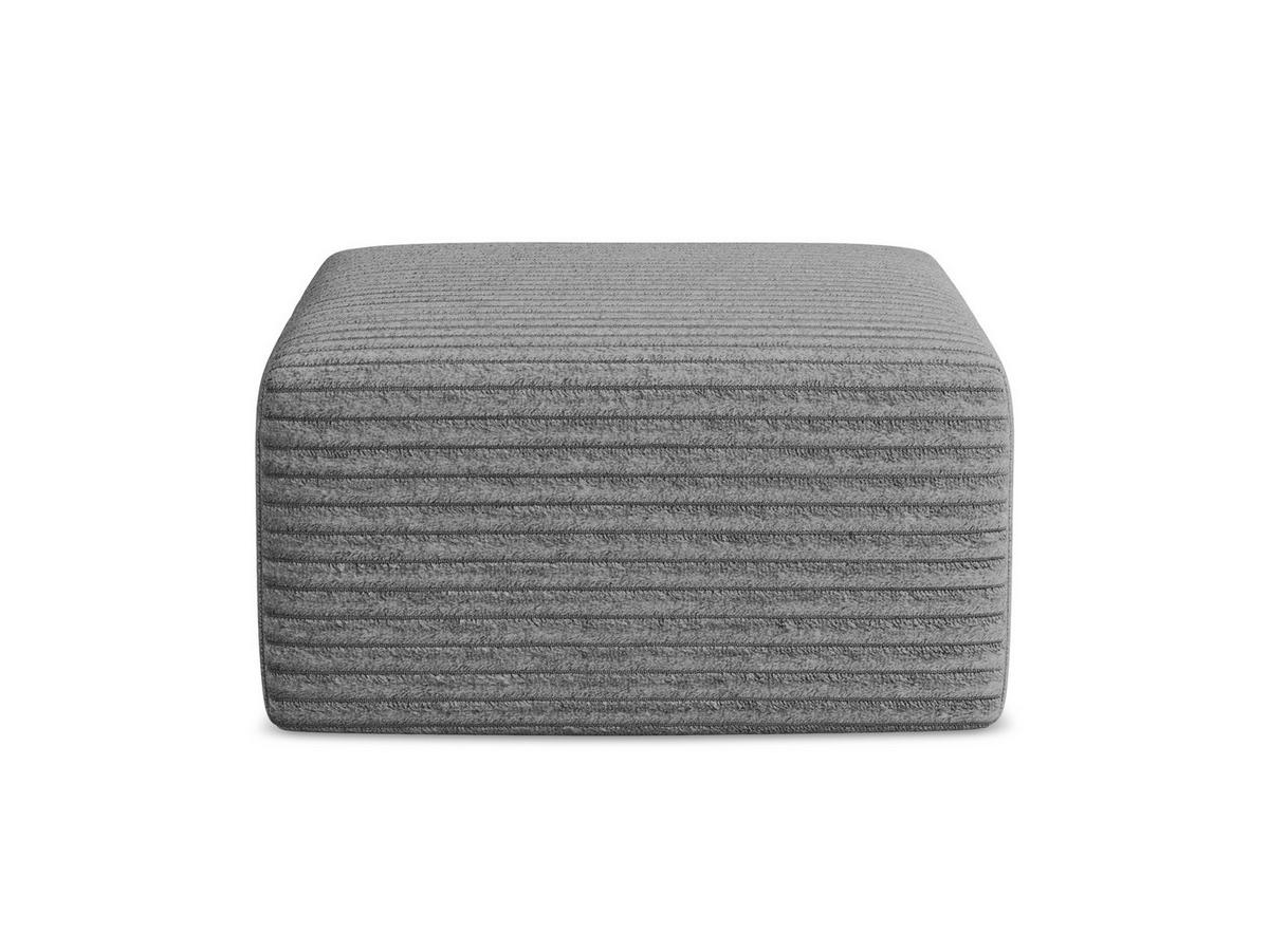 POUF Cord Grau - Dunkelgrau/Schwarz, Holzwerkstoff/Kunststoff (75/37/75cm) - Makamii