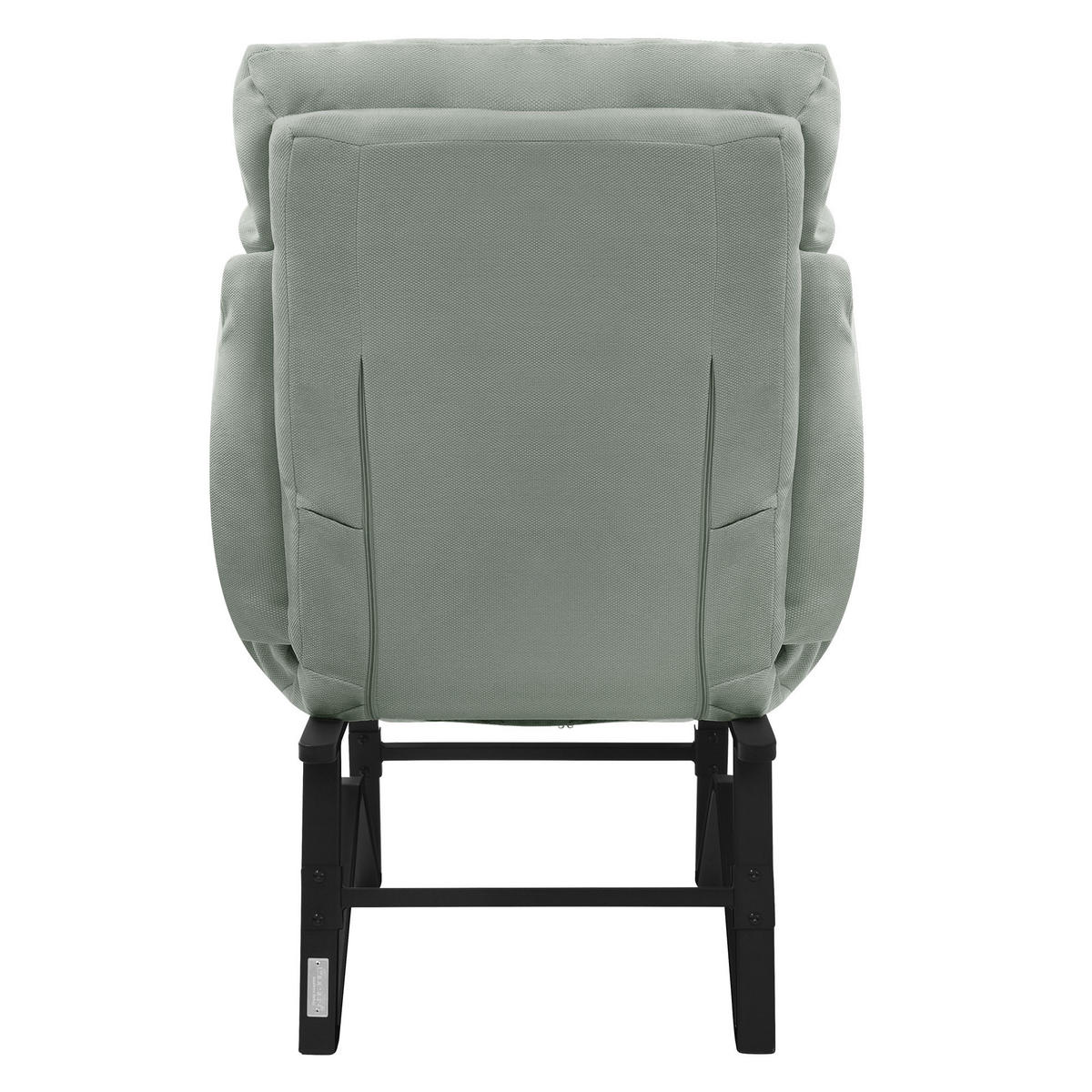 RELAXSESSEL Grau-Grün Leinenbezug verstellbar mit Armlehnen und Fußablage - Schwarz/Hellgrün, Textil/Metall (85/102/82cm) - ML-DESIGN