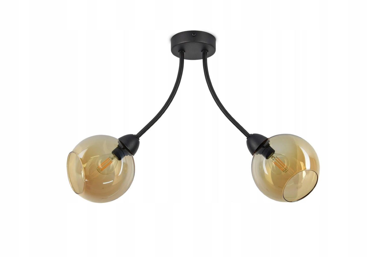 DECKENLEUCHTE Kogel - Transparent/Schwarz, Glas/Metall (15/55/38cm) - kiki design