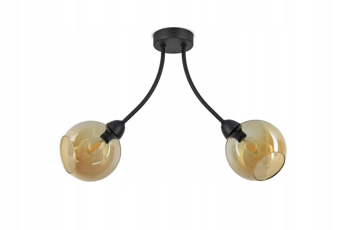 DECKENLEUCHTE Kogel - Transparent/Schwarz, Glas/Metall (15/55/38cm) - kiki design