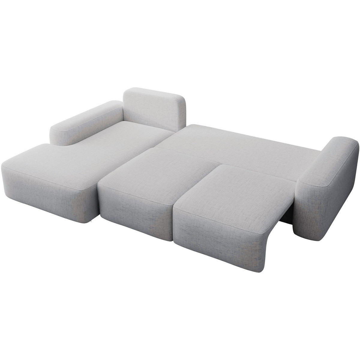 ECKSOFA Carnos mit Ballkissen, Grau Chenille, linksseitig - Schwarz/Grau, Kunststoff/Textil (264/162cm) - Selsey