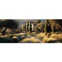 GLASBILD 30x80 cm Landschaft Toskana - Beige, Glas (80/30cm) - artissimo
