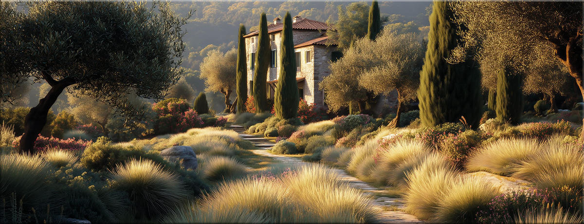 GLASBILD 30x80 cm Landschaft Toskana - Beige, Glas (80/30cm) - artissimo