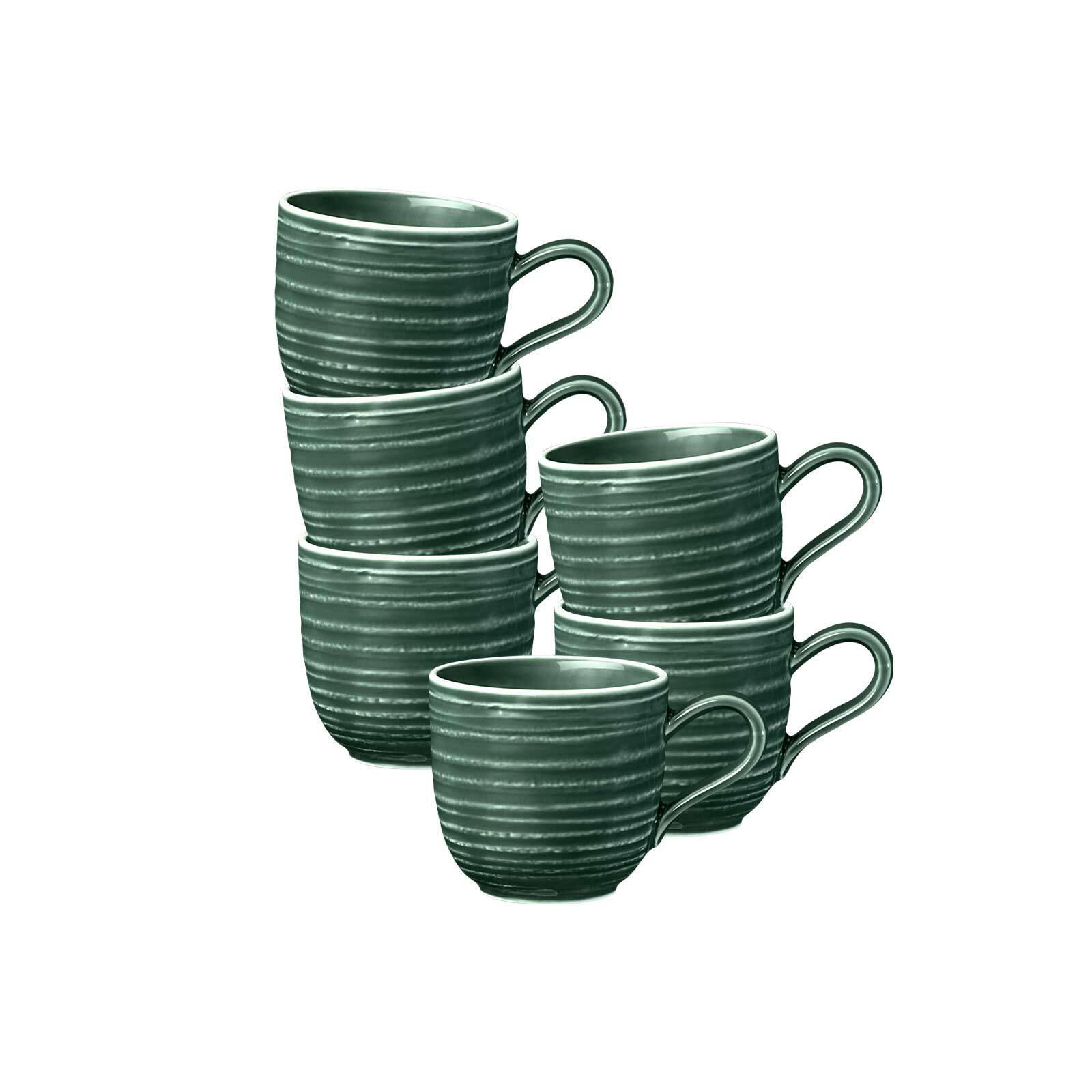 ESPRESSOTASSEN Terra Moosgrün 0,09 l 6er Set - Dunkelgrün, Keramik (0.09L) - Seltmann Weiden