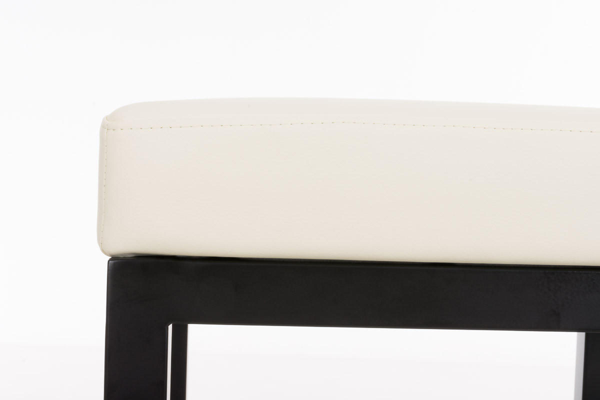BARHOCKER KIEL Creme Kunstleder Stahl 80 cm Höhe - Creme, Leder/Metall (41/80/41cm) - DELUKE