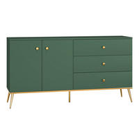 SIDEBOARD Forest dunkelgrün / gold 160 / 40 / 85cm - Grün, Holz/Holzwerkstoff (160/85/40cm) - Feldmann-Wohnen