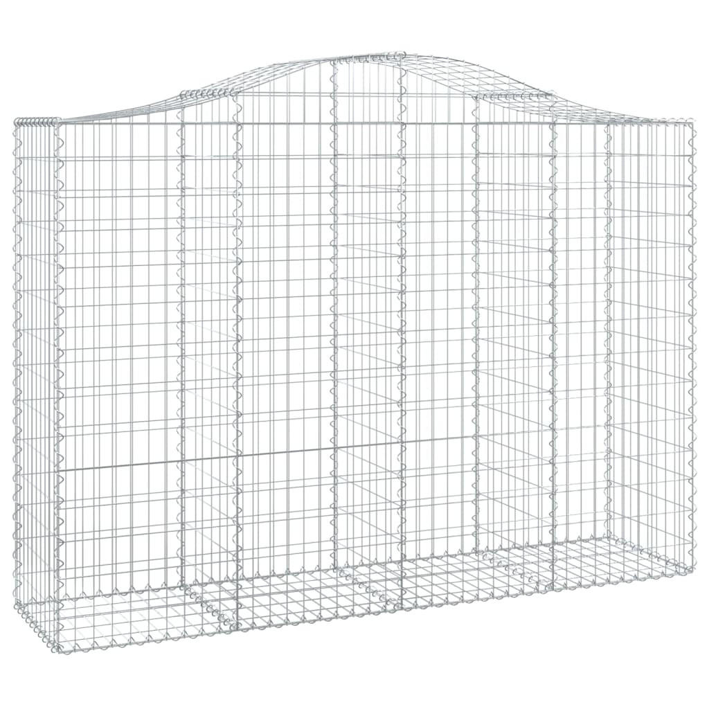 GABIONE Mit Hochbogen 200/50/140/160 Cm Verzinktes Eisen - Silberfarben, Metall (200/160/50cm) - vidaXL
