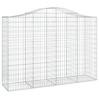 GABIONE Mit Hochbogen 200/50/140/160 Cm Verzinktes Eisen - Silberfarben, Metall (200/160/50cm) - vidaXL