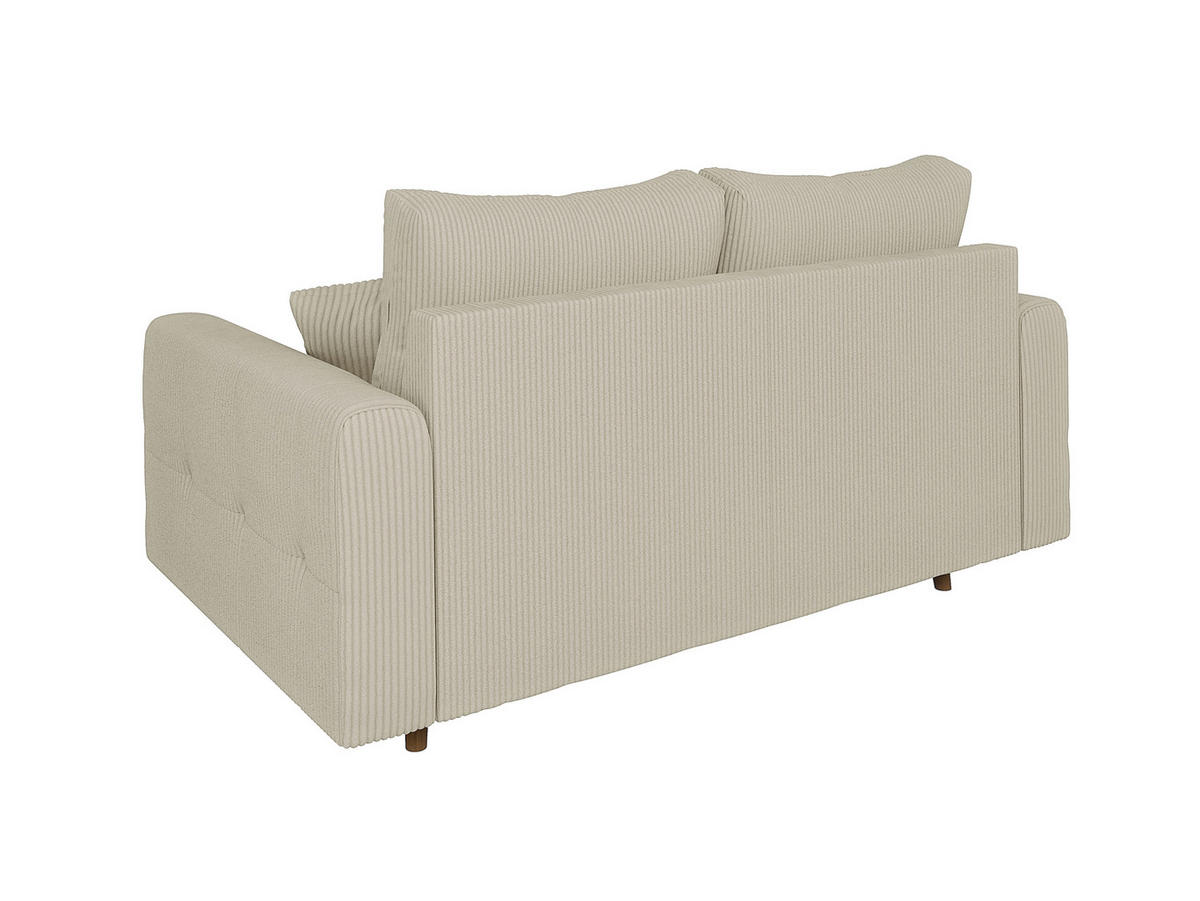 2-SITZER-SOFA Alma Beige Cord - Beige/Braun, Holz/Textil (150/81/93cm) - S-Style Möbel