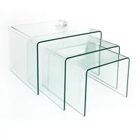 COUCHTISCH FANTOME Sicherheitsglas rechteckig Transparent 60cm 3er Set - Transparent/Braun, Glas (50/60/45cm) - riess-ambiente