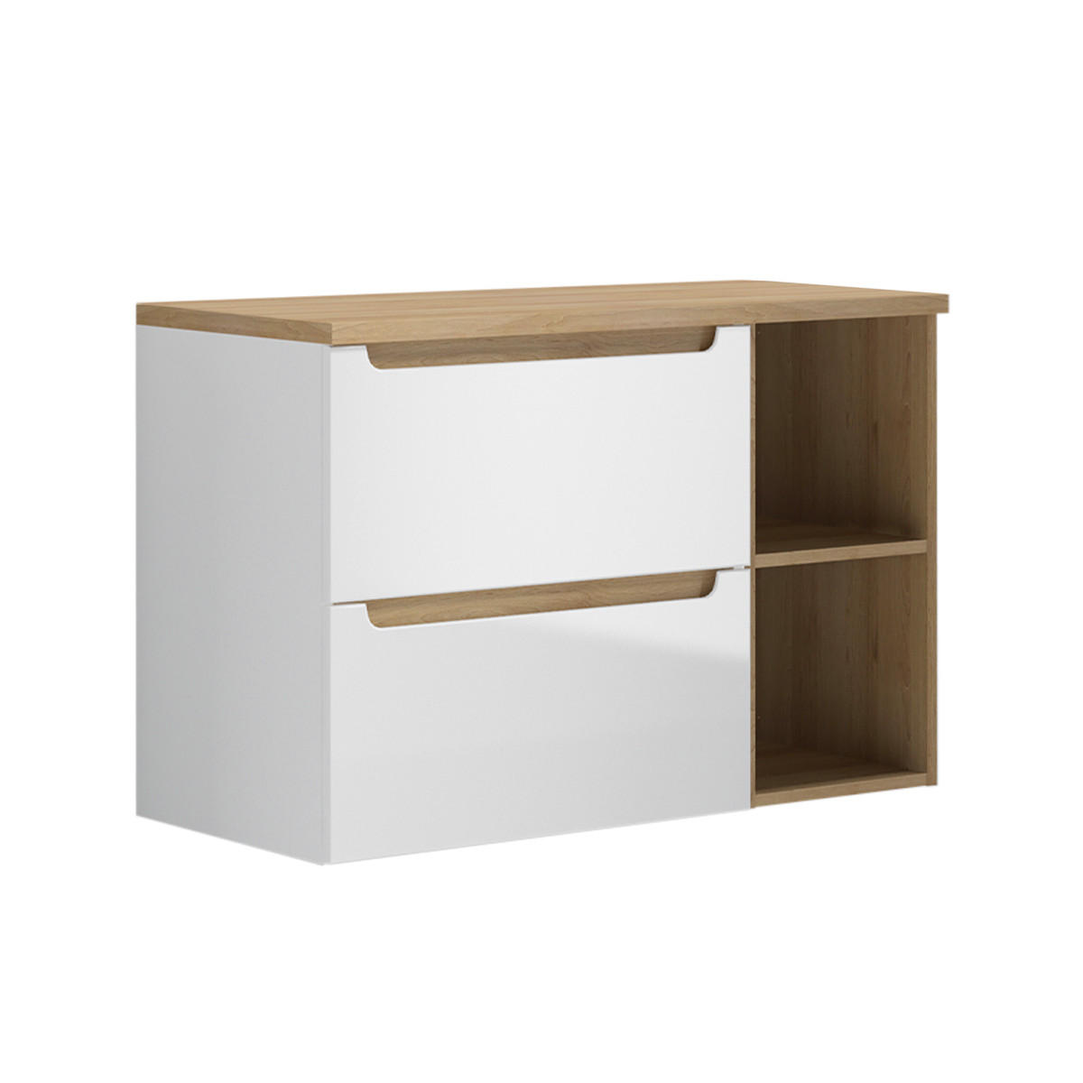 WASCHTISCHUNTERSCHRANK 90cm Livia Weiß - Weiß, Holzwerkstoff (90/62.5/46cm) - Petits-meubles