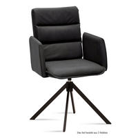 ARMLEHNSTUHL drehbar (2er-Set) Delila 52x92x60 Schwarz/Anthrazit - Anthrazit/Schwarz, Kunststoff (60/92/52cm) - 58aufmkessel
