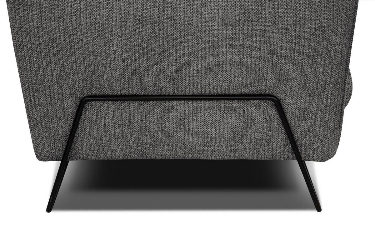 ECKSOFA HOSTEN 4-Sitzer, anthrazit - Anthrazit/Schwarz, Holzwerkstoff/Textil (269/158cm) - Courtois Laville