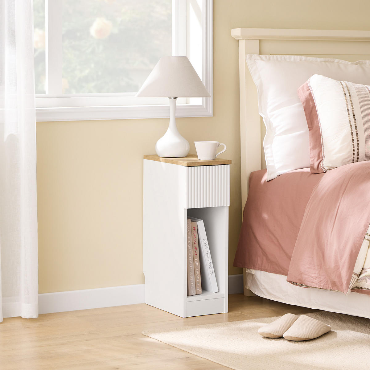 NACHTTISCH Weiß - Kaschmir, Holzwerkstoff (20/60/35cm) - SoBuy