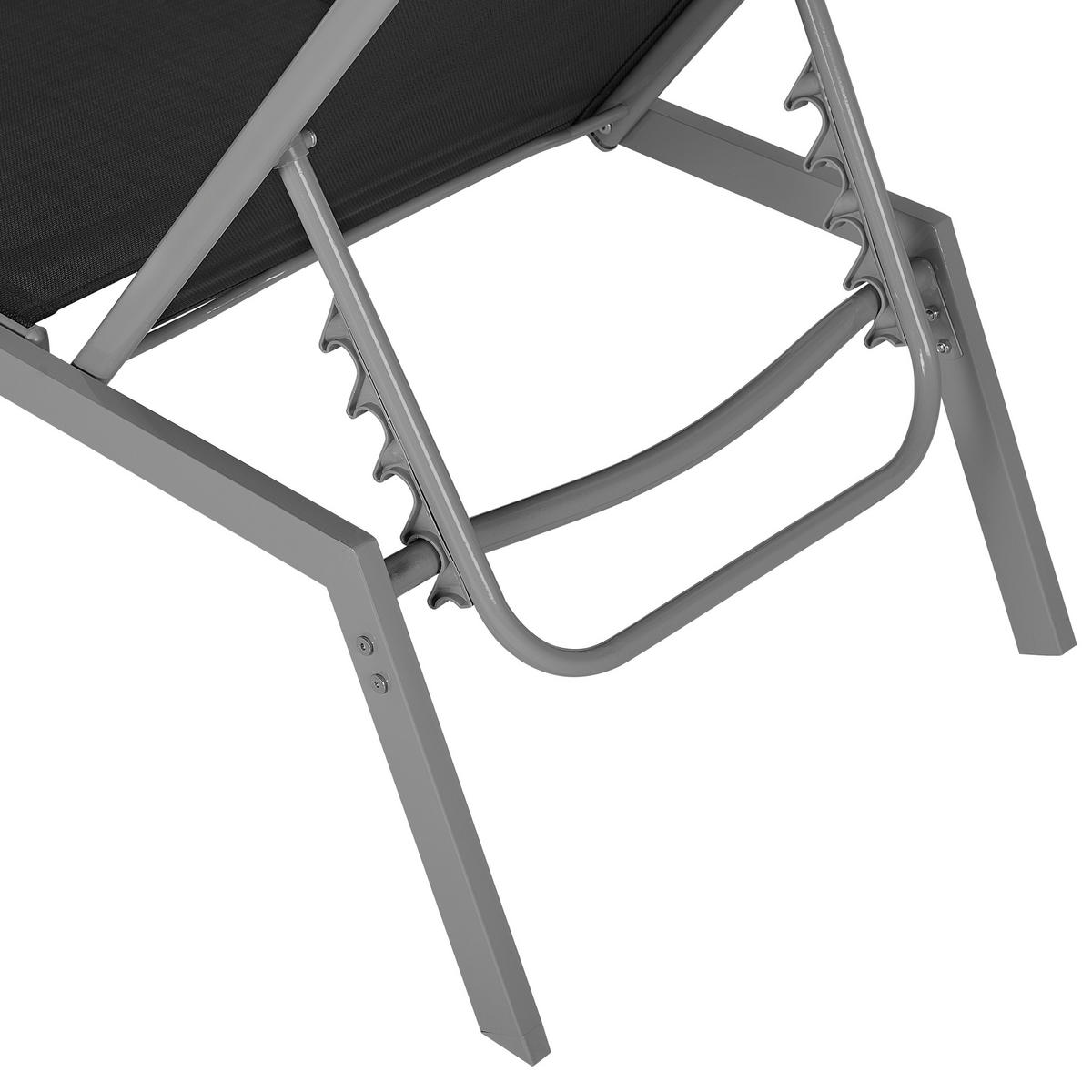 GARTENLIEGE schwarz Noli - Schwarz, Metall (197/96/53cm) - Beliani