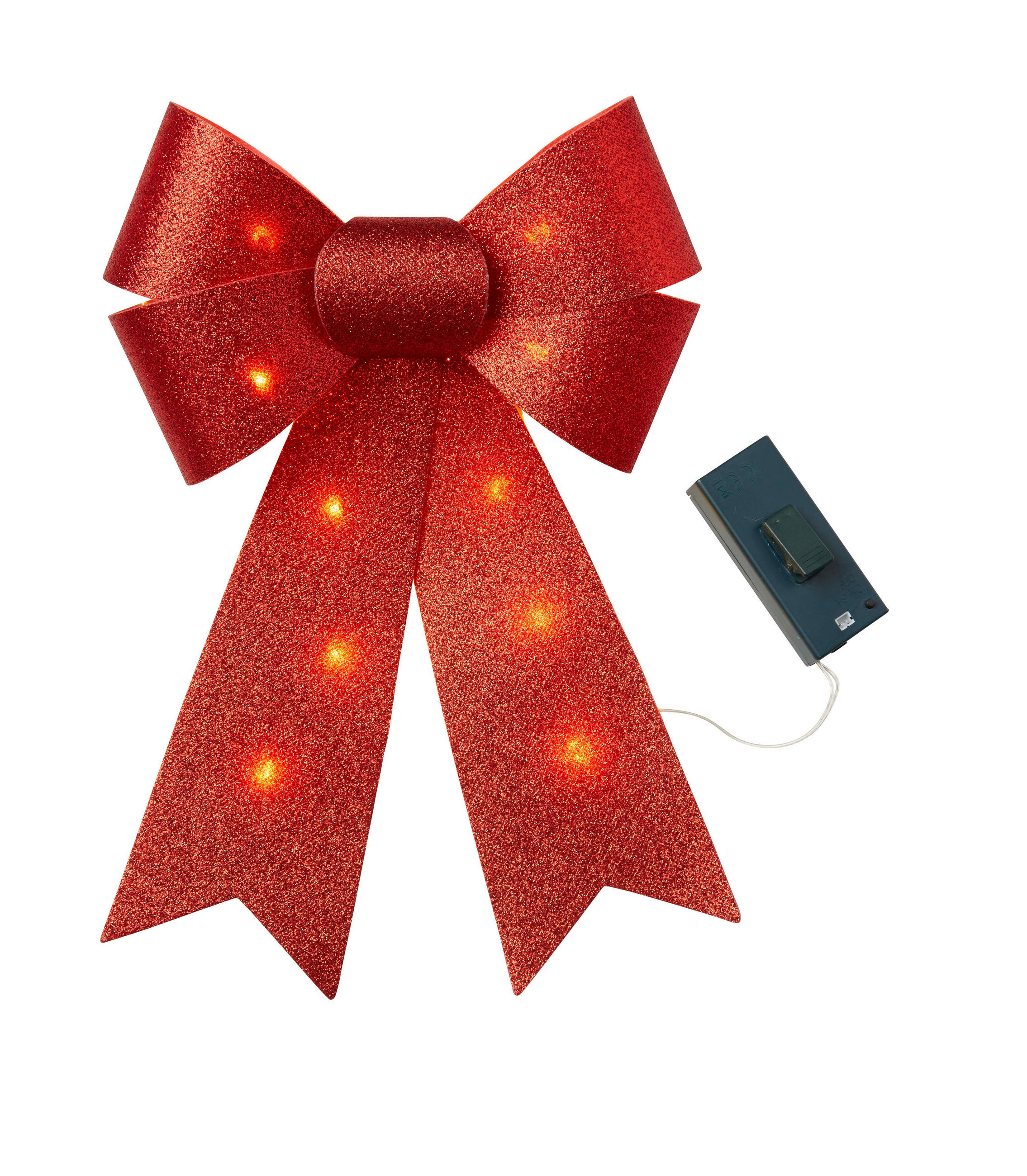 LED-TANNENBAUMSPITZE - batteriebetrieben mit Befestigungsclip und Timerfunktion für festliche Weihnachtsdekoration - Rot, Kunststoff (5/21/24cm) - Northpoint