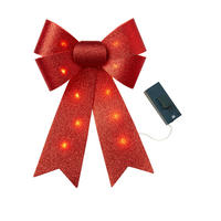 LED-TANNENBAUMSPITZE - batteriebetrieben mit Befestigungsclip und Timerfunktion für festliche Weihnachtsdekoration - Rot, Kunststoff (5/21/24cm) - Northpoint