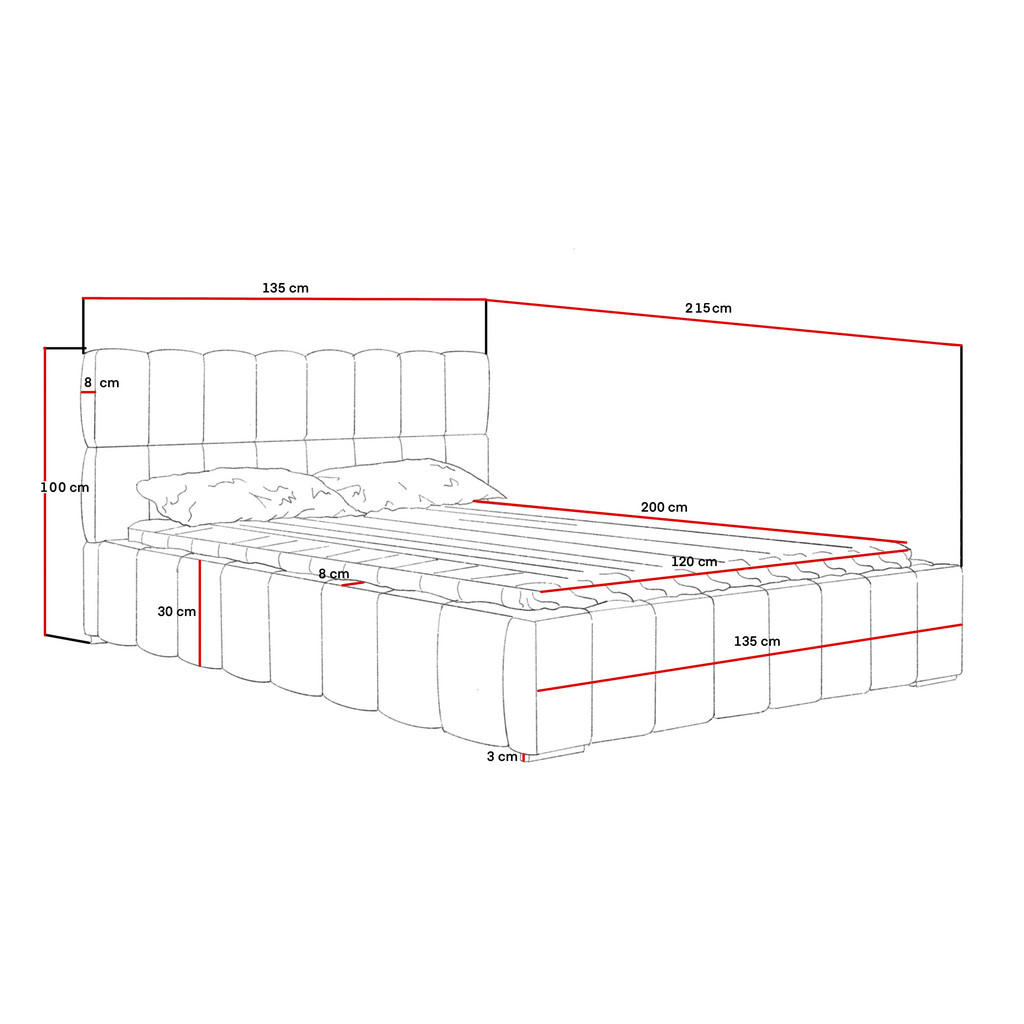 Thumbnail - Marpur Polsterbett, Dunkelbraun, Textil, Höhe ca. 18 cm, 120x200 cm, Oeko-Tex® Standard 100, Schlafzimmer, Betten, Polst...