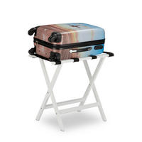 KOFFERSTÄNDER - Weiß, Holz/Kunststoff (58/53.5/36.5cm) - Relaxdays