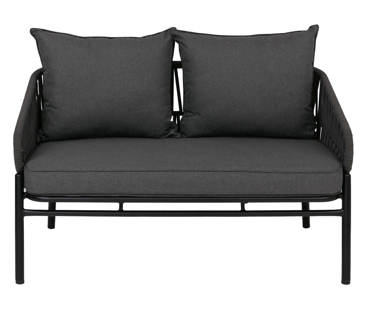 GARTENBANK Aluminium 83x116x65cm Anthrazit - Anthrazit, Metall (116/83/65cm) - PROREGAL