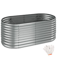 HOCHBEET Flormma,200 x 100 x 80 cm,silber - Silberfarben, Metall (200/80/100cm) - tectake