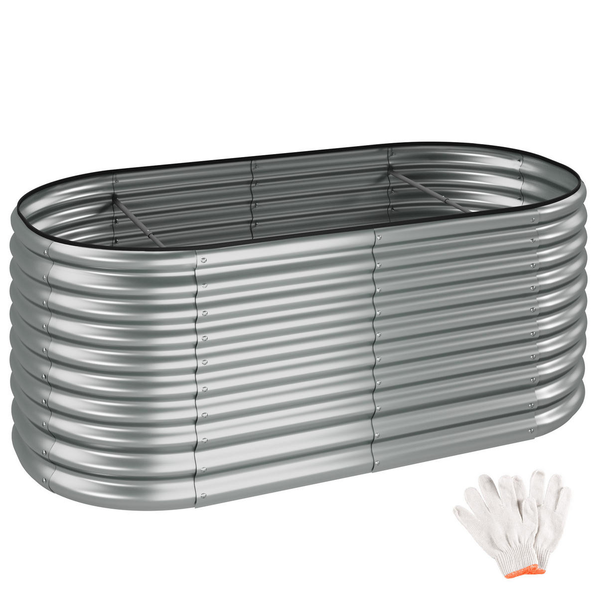 HOCHBEET Flormma,200 x 100 x 80 cm,silber - Silberfarben, Metall (200/80/100cm) - tectake