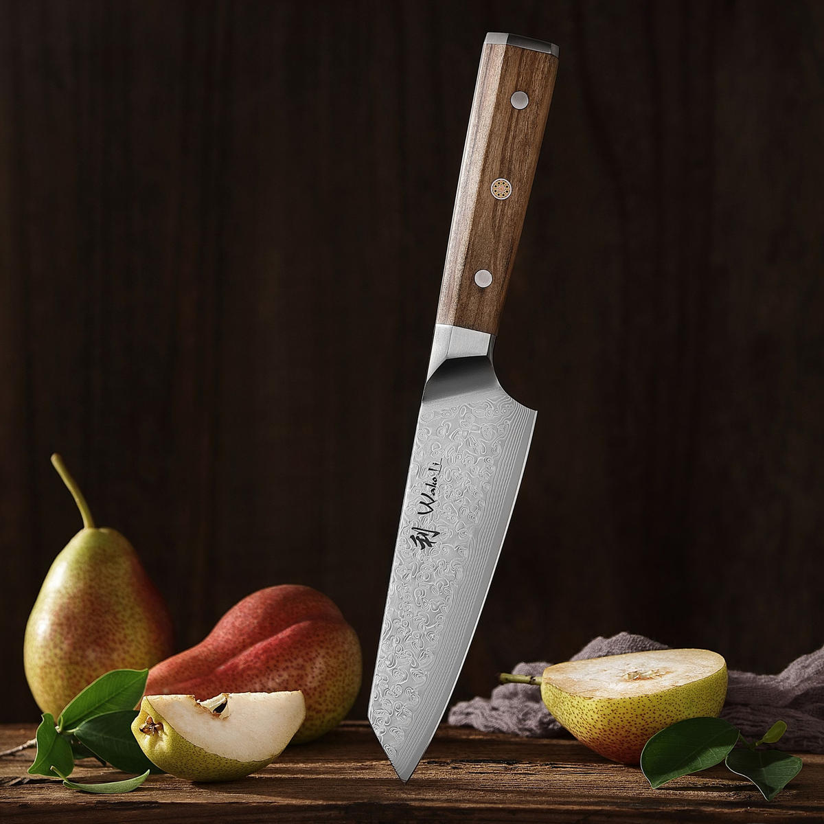 KIRITSUKEMESSER 15 cm - Braun, Metall (29cm) - Wakoli