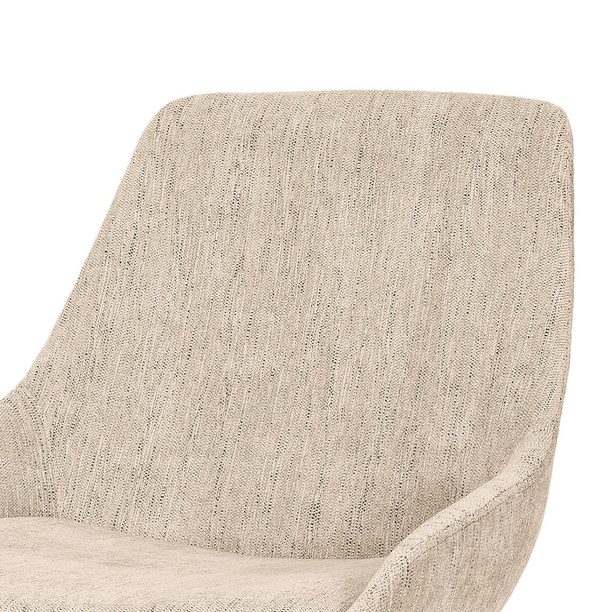 POLSTERSTUHL - Webstoff / Eiche massiv, 2er-Set - Beige, Textil (52/81/57cm) - home24