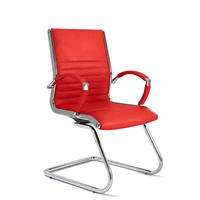 BESUCHERSTUHL Montreal Echtleder Rot – ergonomisch, 150 kg belastbar - Rot, Leder/Metall (60/95/60cm) - Versee