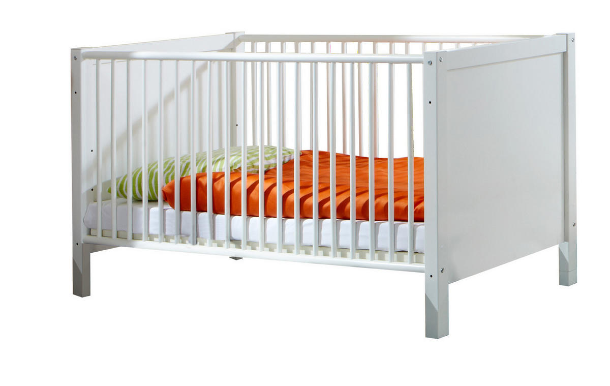 BABYZIMMER Landhaus Filou in Weiß 8 teilig, moderner Landhaus Stil inklusive Lattenrost und Matratze - Weiß, Holzwerkstoff (120/200/80cm)