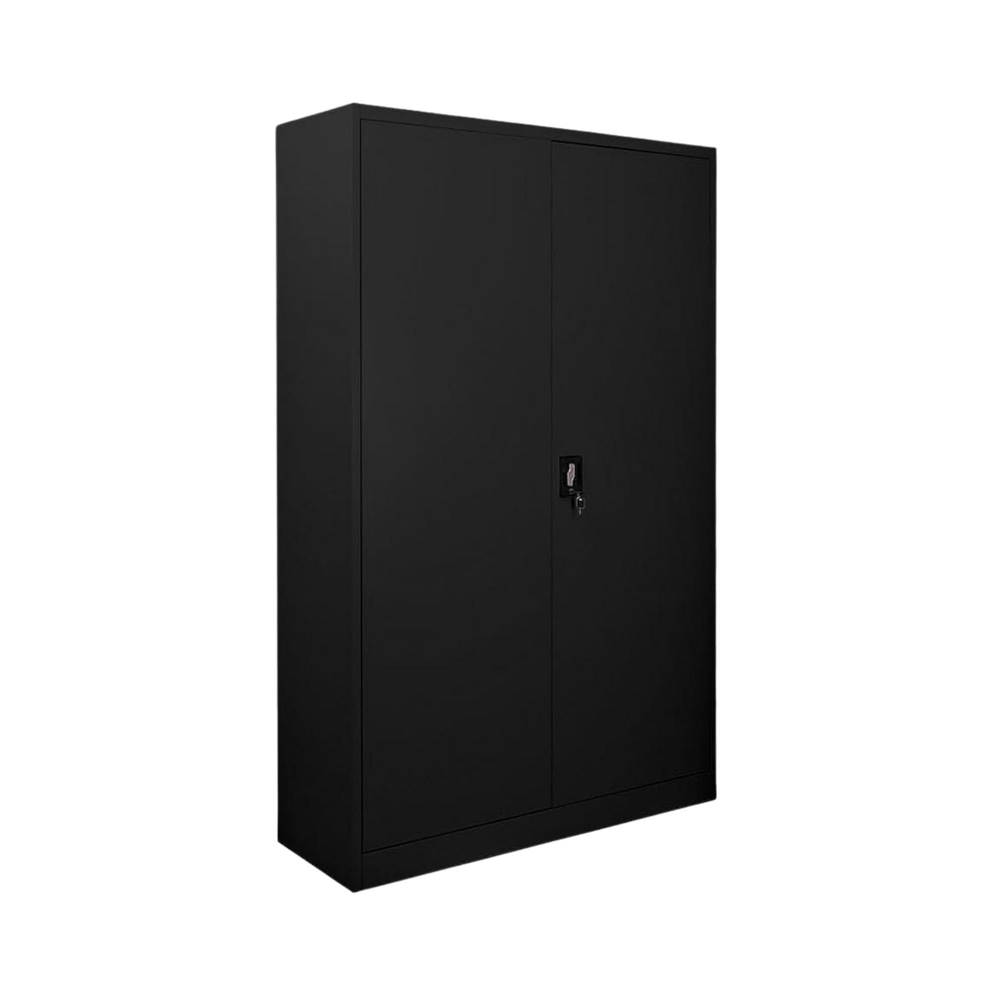FLÜGELTÜRENSCHRANK Elephant komplett montiert 180x120x40cm 4 Ebenen Schwarz - Schwarz, Metall (120/180/40cm) - PROREGAL
