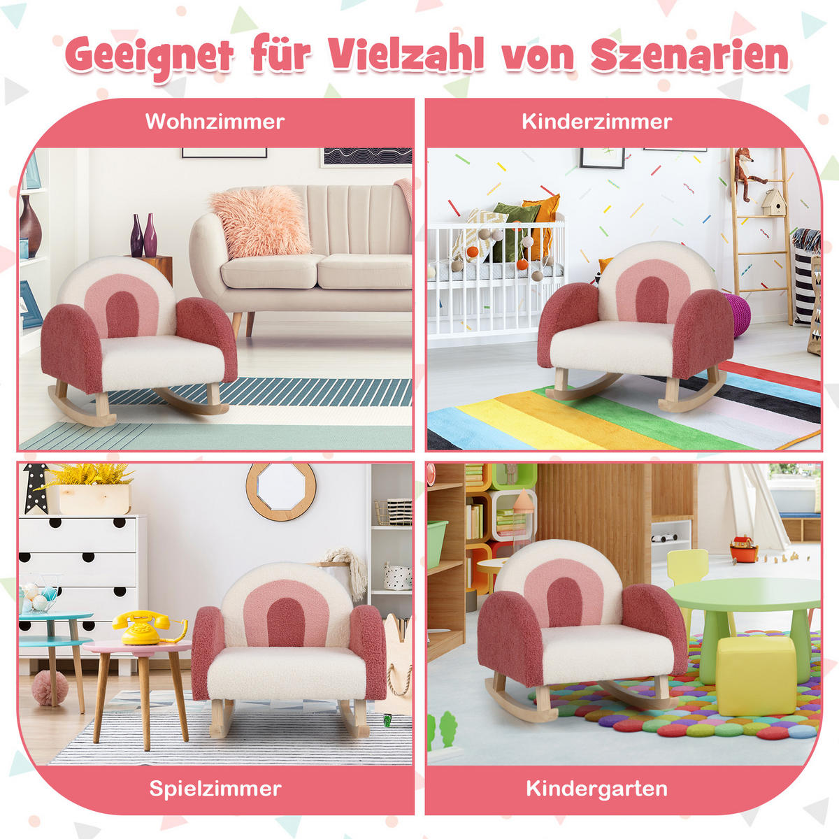KINDERSOFA 51cm Rot - Rot, Textil (49/51/51cm) - COSTWAY