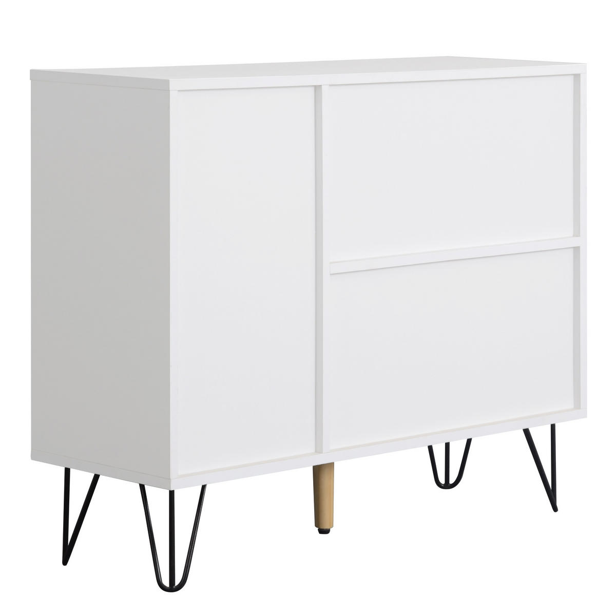 SIDEBOARD Weiß Holzoptik Schublade verstellbare Böden - Weiß, Holzwerkstoff (30/71.5/90cm) - FLIEKS