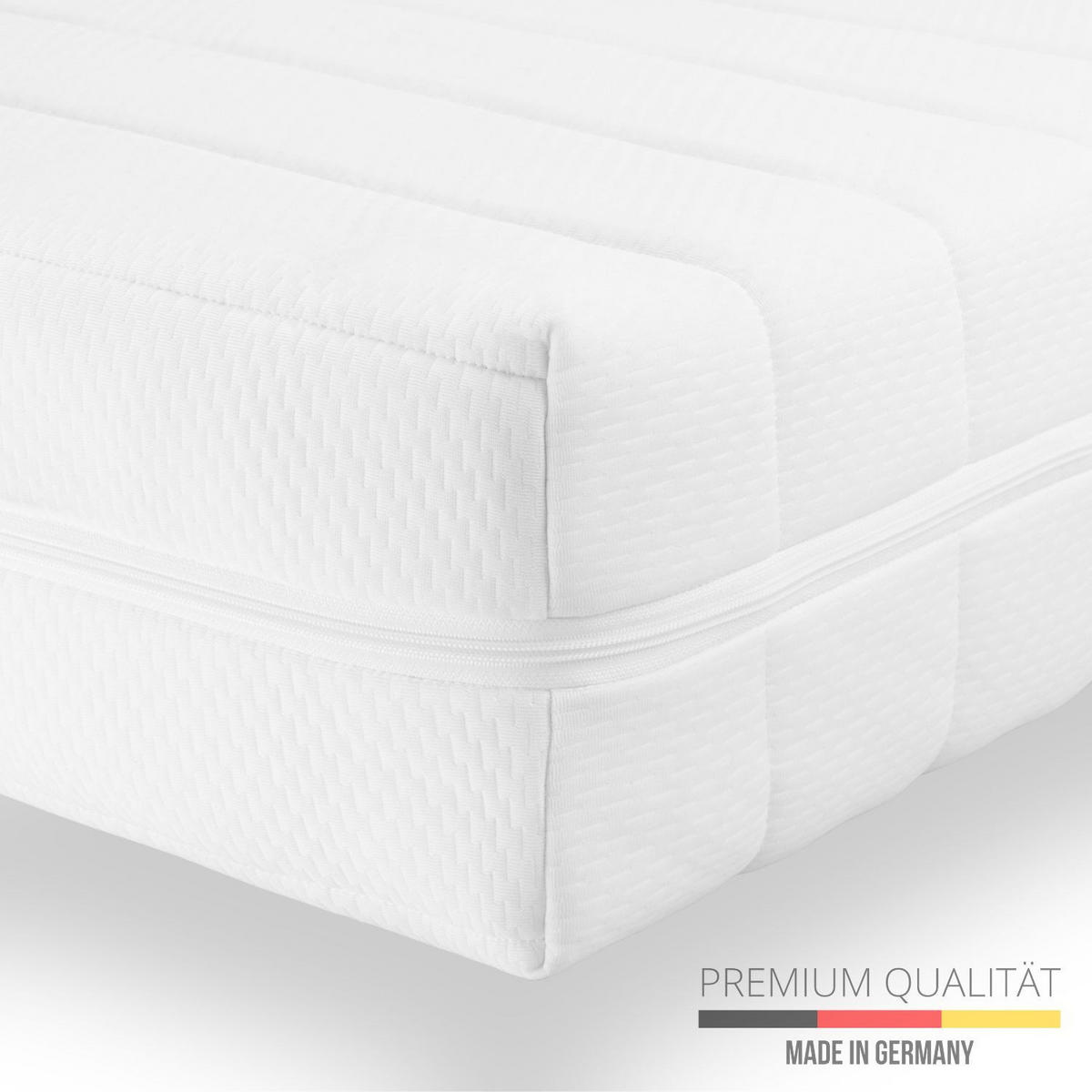 KALTSCHAUMMATRATZE 70x200 cm, H3 Höhe 15cm 7-Zonen mit waschbarem Bezug - Weiß, Textil (70/200cm) - Sleepneo